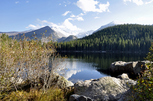 reflection of Longs Peak in Bear Lake